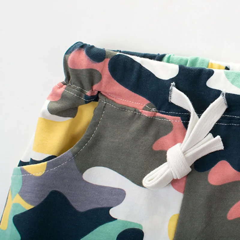 Летние камуфляжные шорты для мальчиков хлопковые брюки детская пляжная одежда
