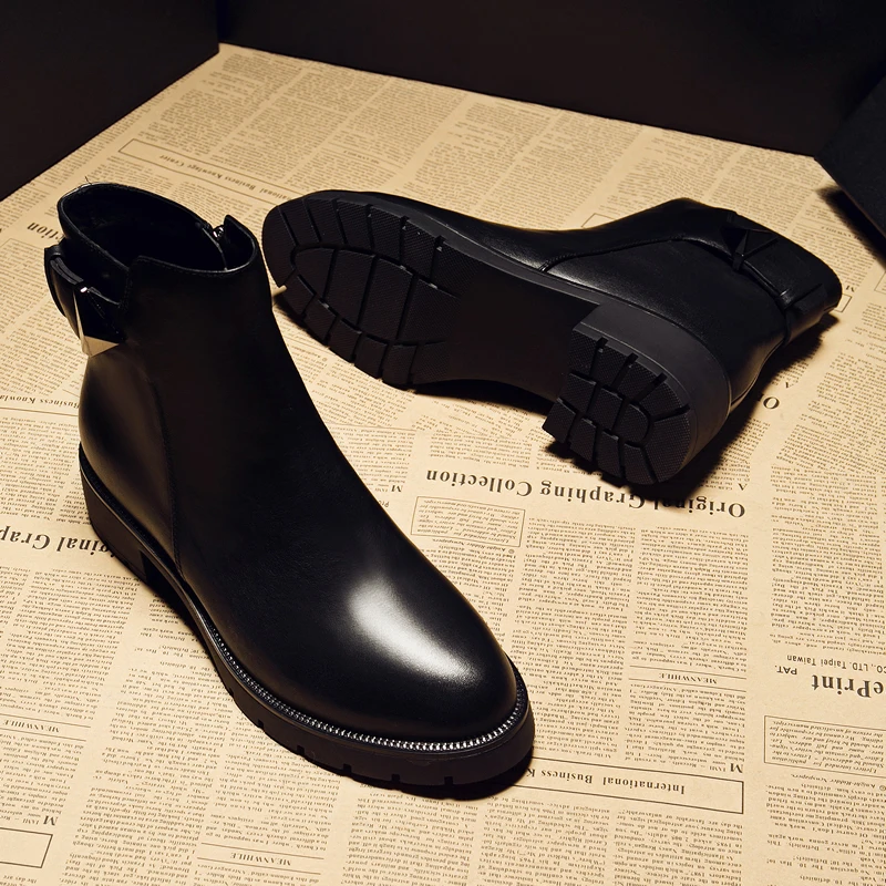 new fashion women warm fur ankle boots cow leather winter shoes ladies elegant outdoor snow boot platform botas bottine femme | Обувь