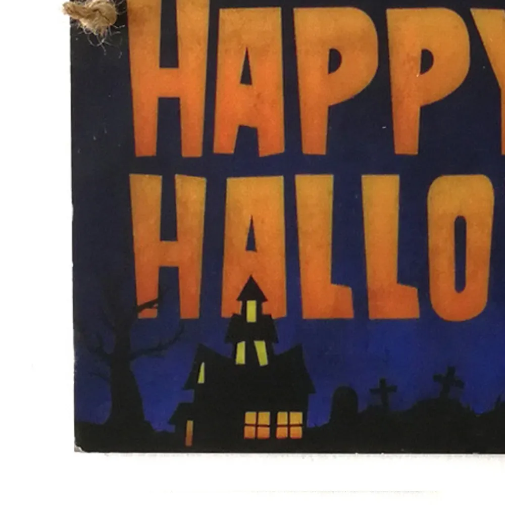 Новый деревянный Хэллоуин сцена шаблон подвесная доска декорация дом с