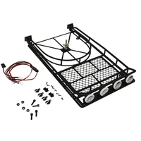 metal roof rack with spare tire holder led light for axial scx10 scx10 ii 90046 90047 d90 110 rc rock crawler car upgrade