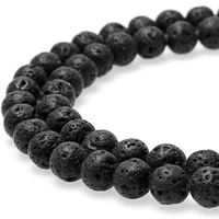 loose spacer black volcanic lava bead for making jewelry 2021