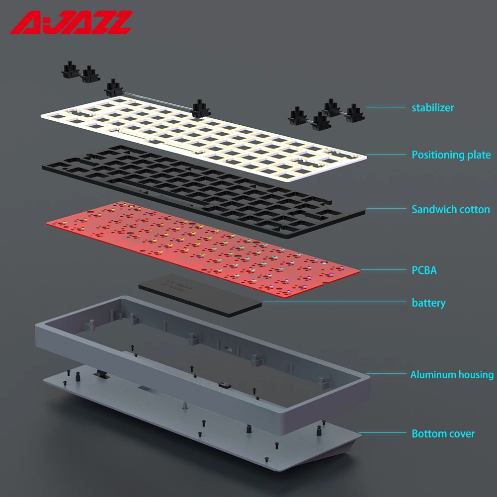 Клавиатура AJAZZ AC064 Механическая с Bluetooth 64 клавиши RGB-подсветка | Компьютеры и офис