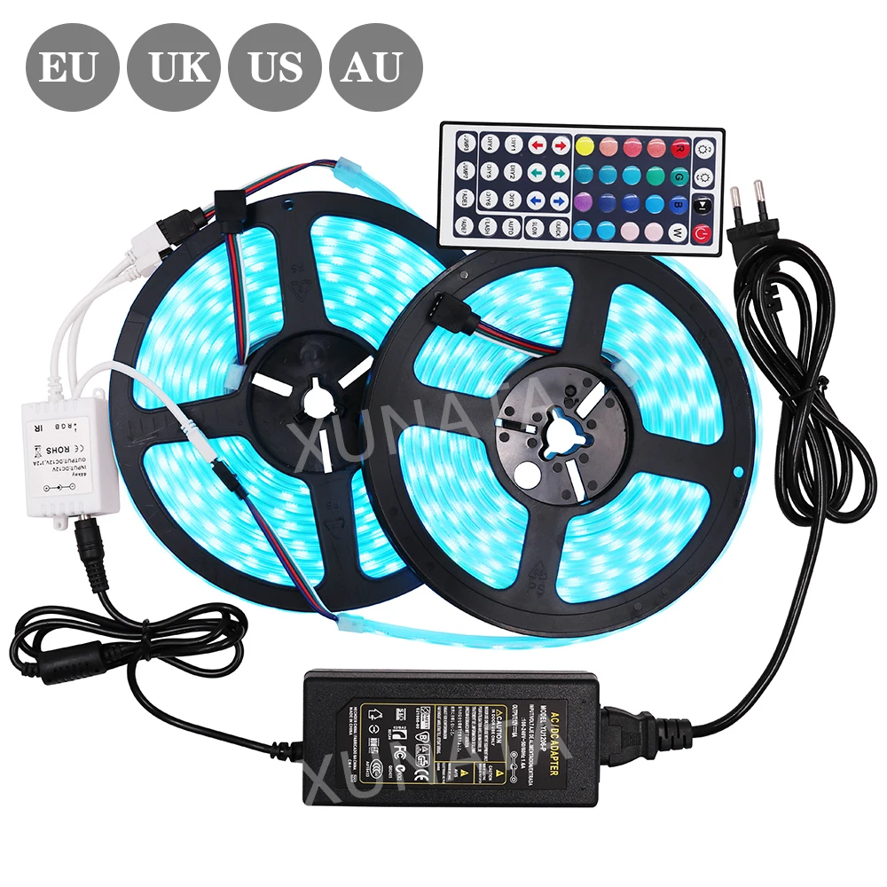 DC 12V светодиодный светильник SMD 5050 60 светодиодов/м Водонепроницаемая RGB гибкая