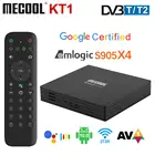 ТВ-приставка Mecool KT1, Android 10, с сертификатом Google, DVB-TT2, Amlogic S905X4 AV1, 4K, 2T2R, двойной декодер Wi-Fi, BT, Dolby, медиаплеер