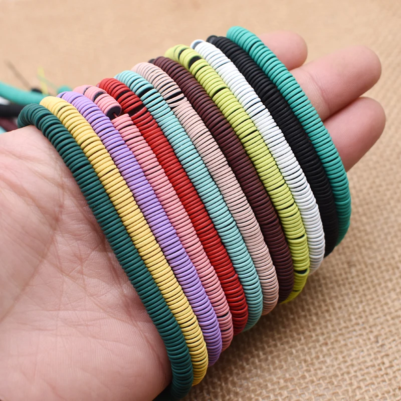 Бусины Из Натурального гематитового камня, Матовая Резина россыпью, 1x2/1x3/1x4/1x6 мм, плоские бусины в форме диска, для самостоятельного изготовления ювелирных изделий для браслета