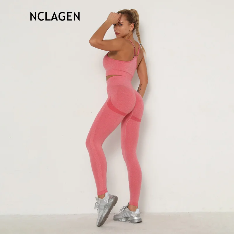 NCLAGEN бесшовный Трикотажный костюм для йоги спортивный фитнес пикантный женский