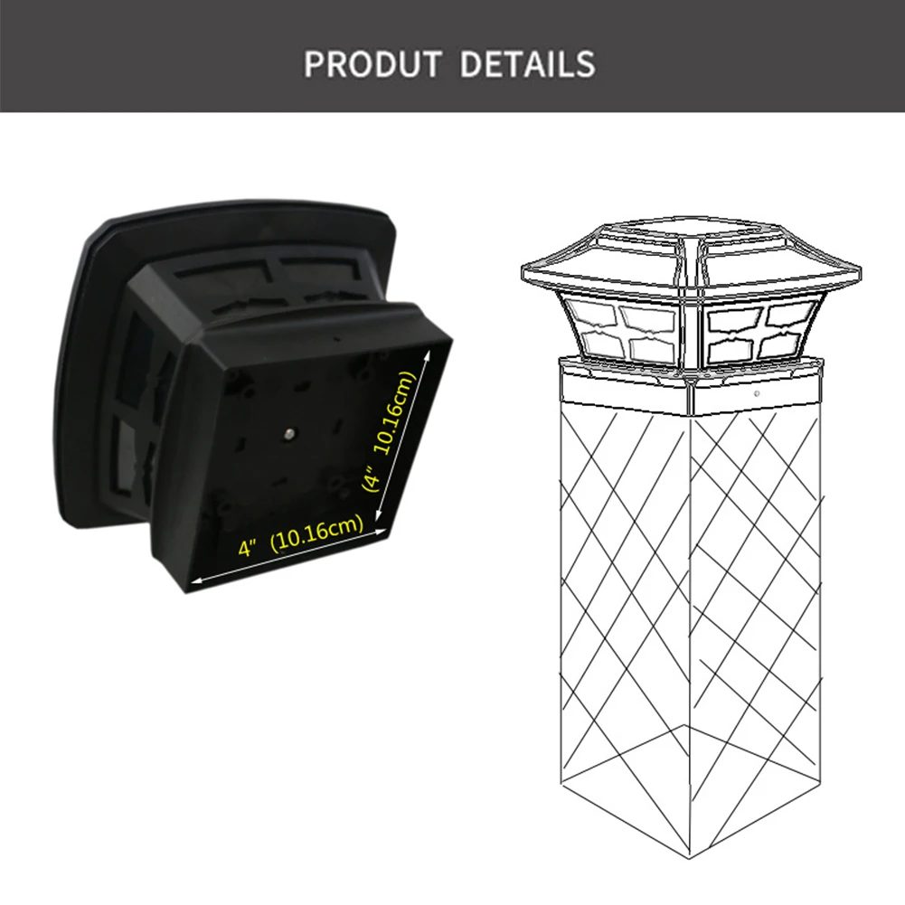 

Square Post Light Fence Light IP65 Waterproof Outdoor Solar Lamp for Garden Decoration Gate Fence Wall Courtyard Cottage