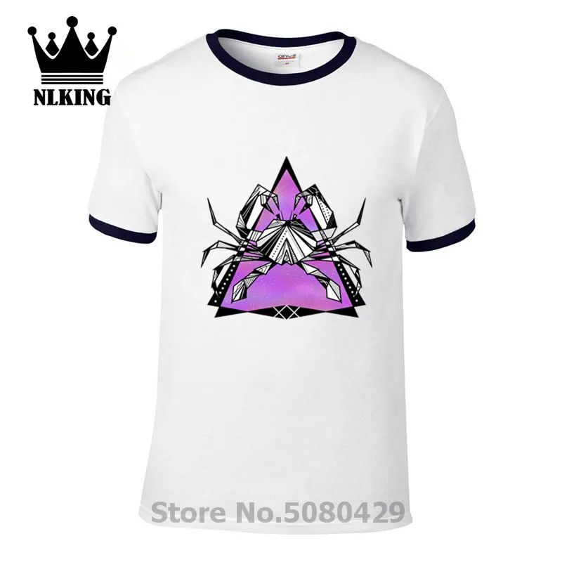 Cancer crab zodiac sign hipster music Tees Cotton Banana Hair Goku t shirt men Print T-Shirt 2019 Sleeve 3XL anime O-Neck Funny | Мужская