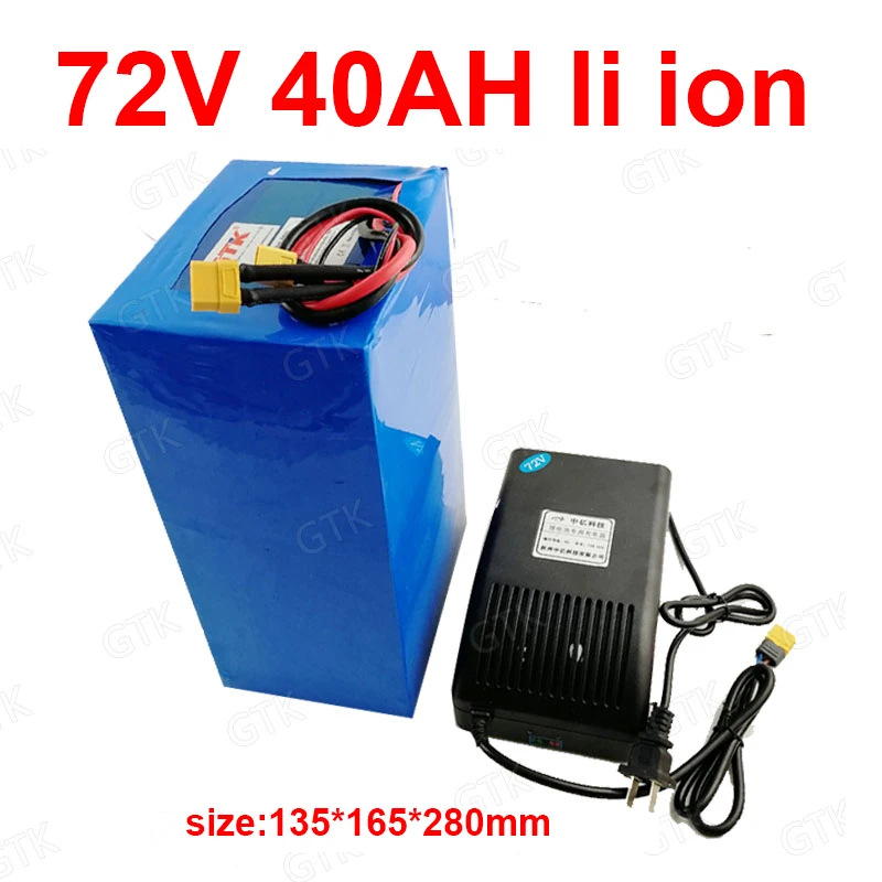 

new GTK 72v 40Ah lithium ion battery BMS 20S li ion battery for 2000w 3500w 7000w scooter inverter go cart motorcycle +10A