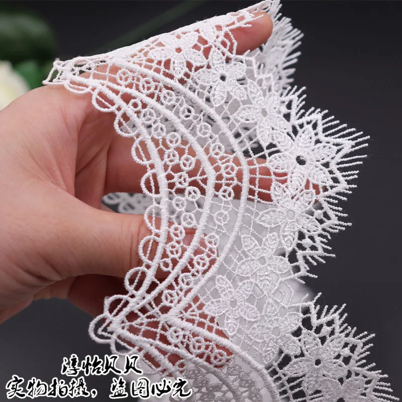 

1 Yard,Crochet Lace Wave Edge Trim Lace Ribbon Wedding Lace Applique Sewing Decor FOR Curtain Crafts FL15