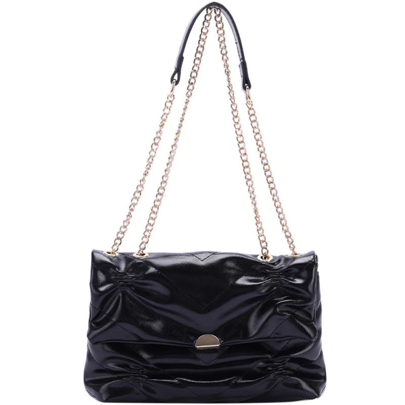 

Female Pleated Underarm Bag 2020 Trendy Chain Shoulder Bag Leather Handbags Luxury Women Bags Designer Crossbody Bags 1459