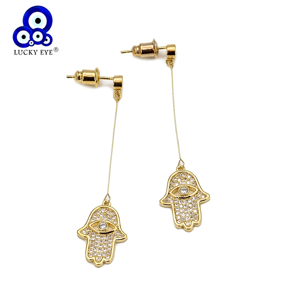 Серьги подвески Lucky Eye Hamsa медные серьги золотого и серебряного цвета с подвесками