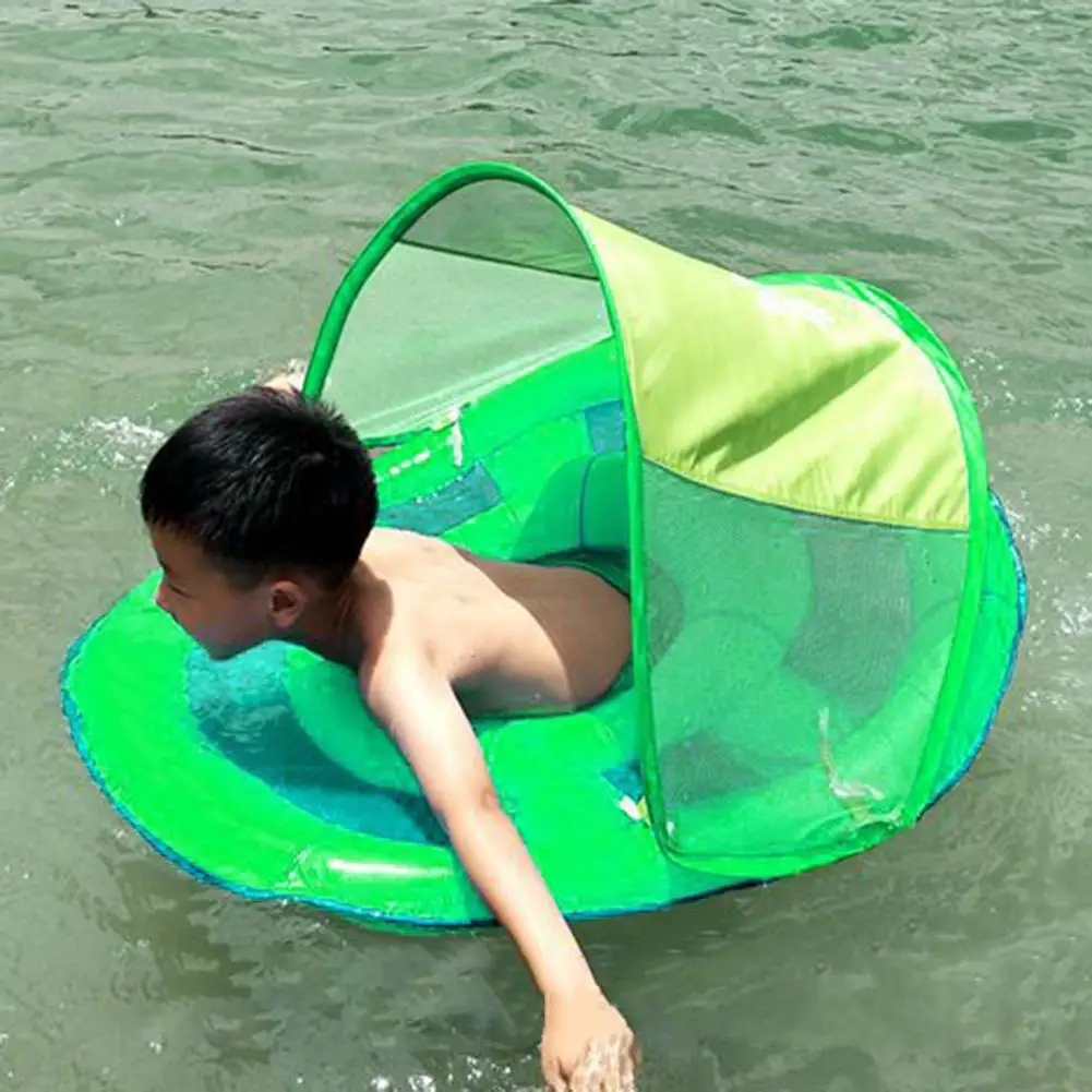 

Children Kids Inflatable Underarm Swimming Floating Ring Trainer with Sun Canopy Pool Toys Swim Float Trainer for Boys and Girls