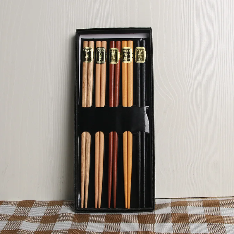 5 пар портативные японские многоразовые палочки из натурального бука | Дом и сад