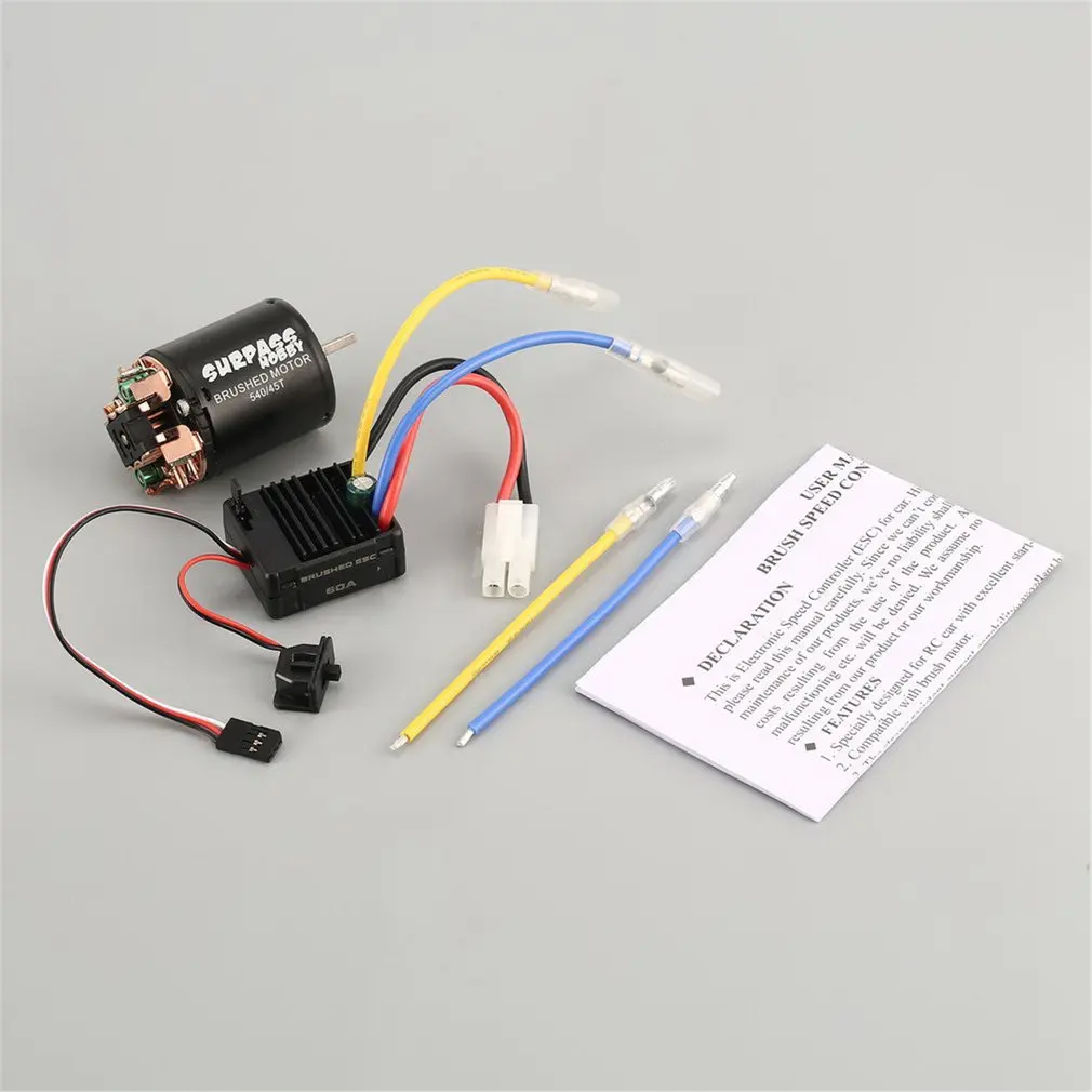 

RC Car Part 540 550 21T 27T 45T Brushed Motor + 60A Brushed ESC Electronic Combo Hybrid for 1/10 RC Cars Consumer Electronics