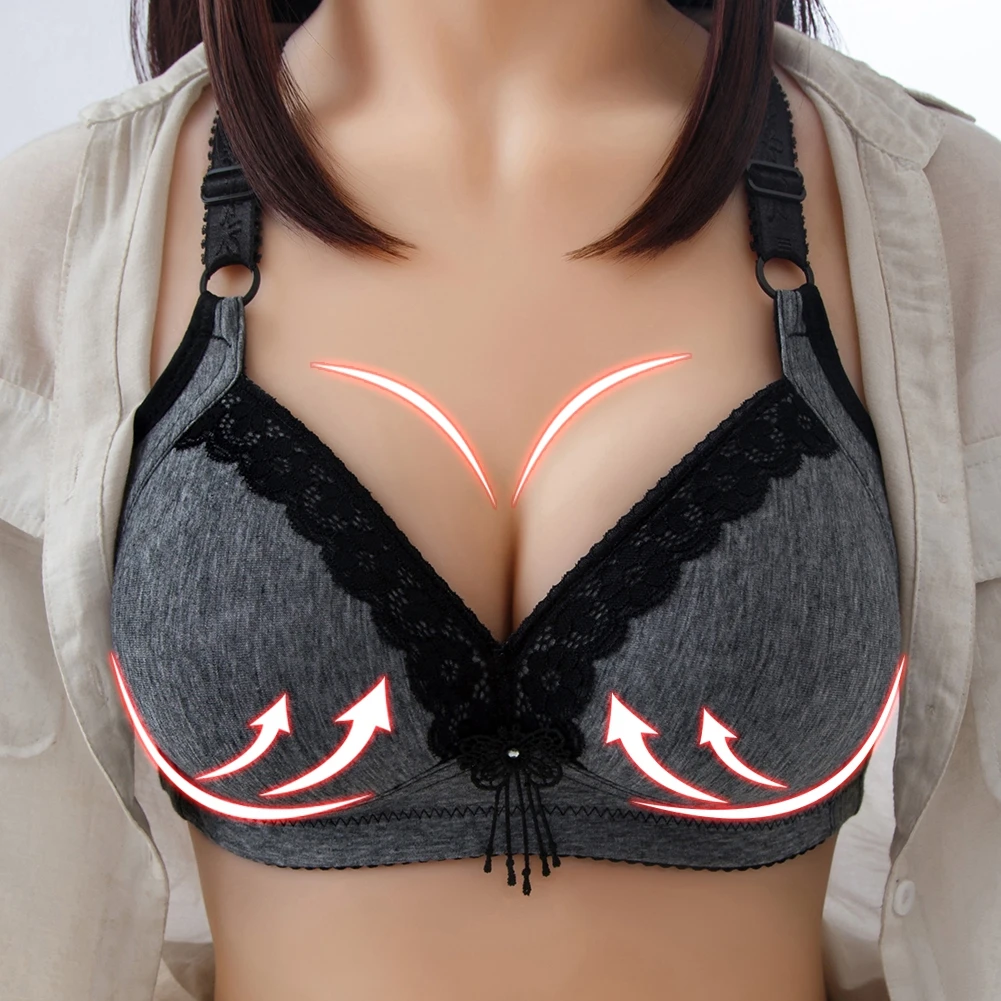 

Женский хлопковый бюстгальтер без косточек, с мягкой чашкой B, C, для большой груди, тонкое нижнее белье, размера плюс