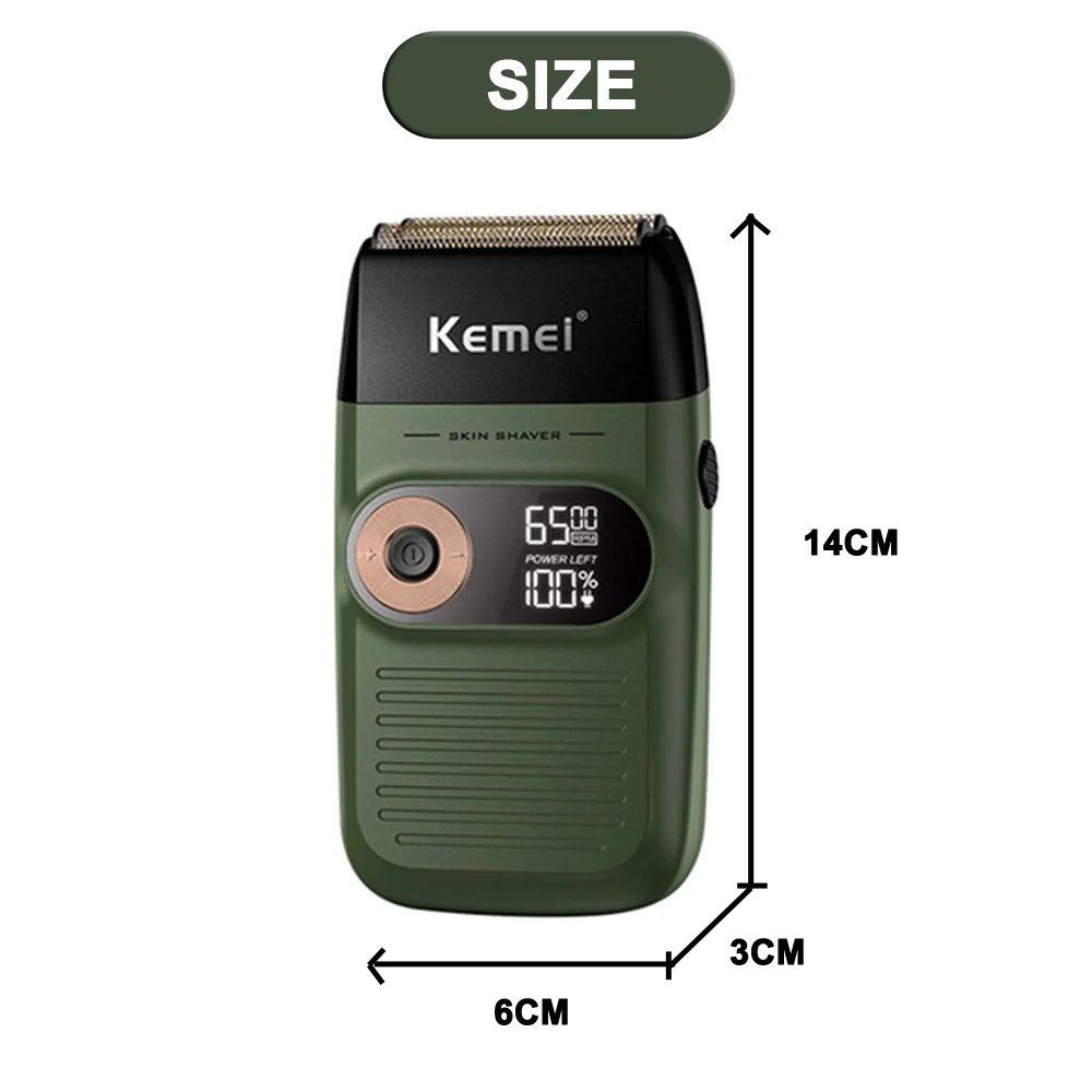 Kemei электробритва USB Перезаряжаемые электрическая машинка для стрижки бороды и