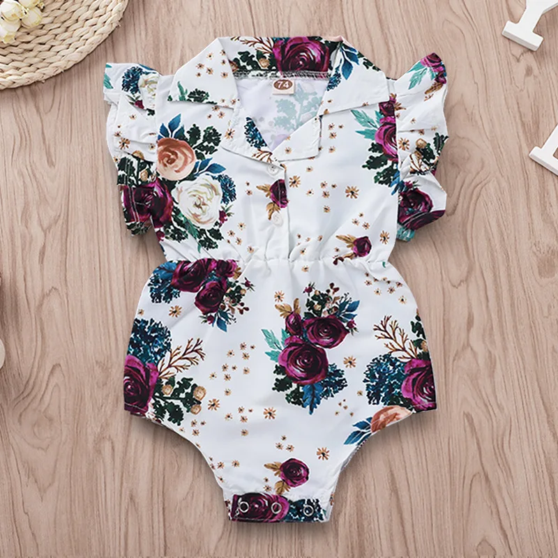 Боди для маленьких девочек Детский комбинезон с рукавами крылышками боди