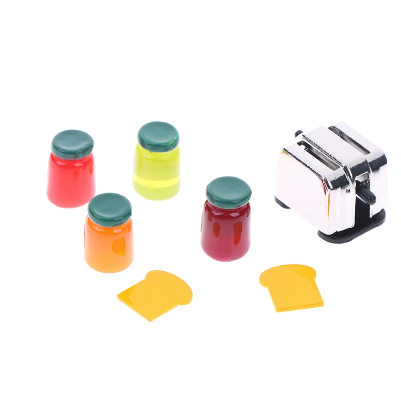 

Mini 1:12 Doll House Miniature Bread Machine And Jam Bread Slices For Dollhouse Decor Accessory Classic Kitchen Toys