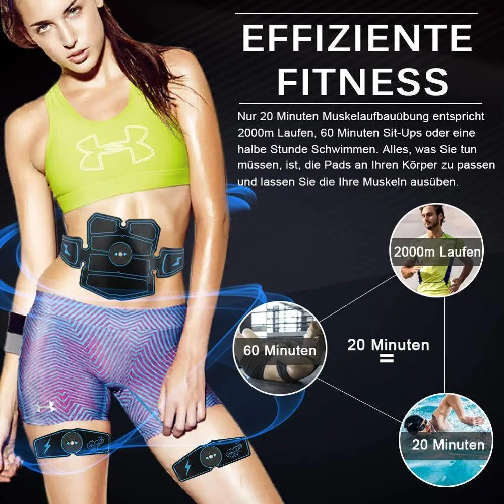 Тренажер для мышц живота с гелевыми подушечками электростимулятор АБС пластика