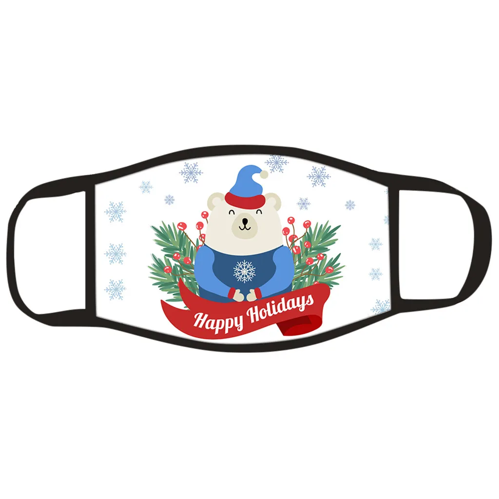 

1PC Adult Christmas Print Mask Protective Face Mask Covering Reusable Mascarilla Washable Breathable Soft Mask Masque mondmasker