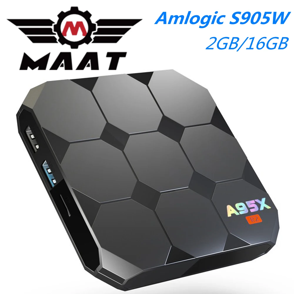 Приставка Смарт ТВ A95X R2 ОЗУ 2 Гб ПЗУ 16 Android 7 1 4 ядра Wi Fi ГГц|ТВ-приставки и