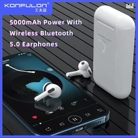 newest power bank tws earbuds 2 in1 v5 0 bluetooth earphones 5000 mah slim powerbank with wireless headphones
