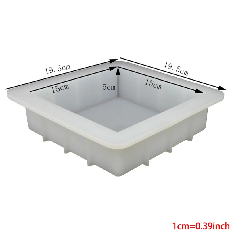 

6 inch Square Cube Silicone Slab Mold for Soap Making Capacity 1100ml