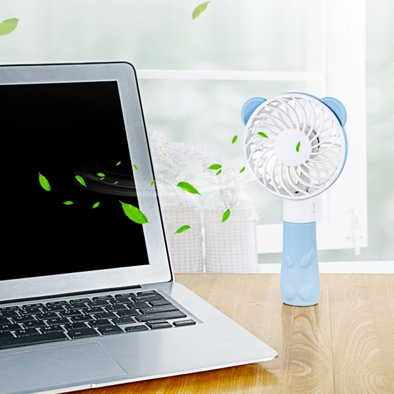 Портативный вентилятор милый медведь Мини USB Перезаряжаемый персональный