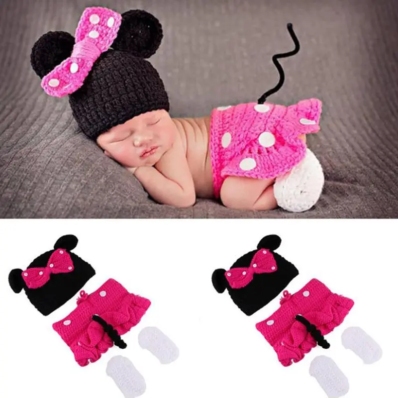 

Newborn Baby Cute Crochet Knit Costume Prop New born baby girls Cute Outfit 0-3M Outfits Photo Photography Baby Hat Photo Props