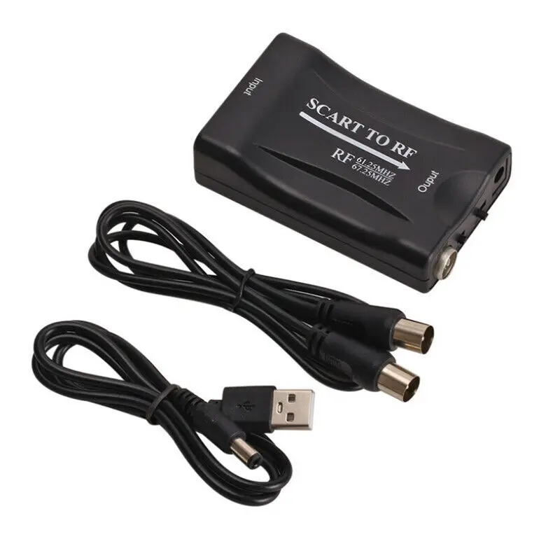 

SCART to RF Video Converter Adapter Support RF67.25Mhz 61.25Mhz Output RF