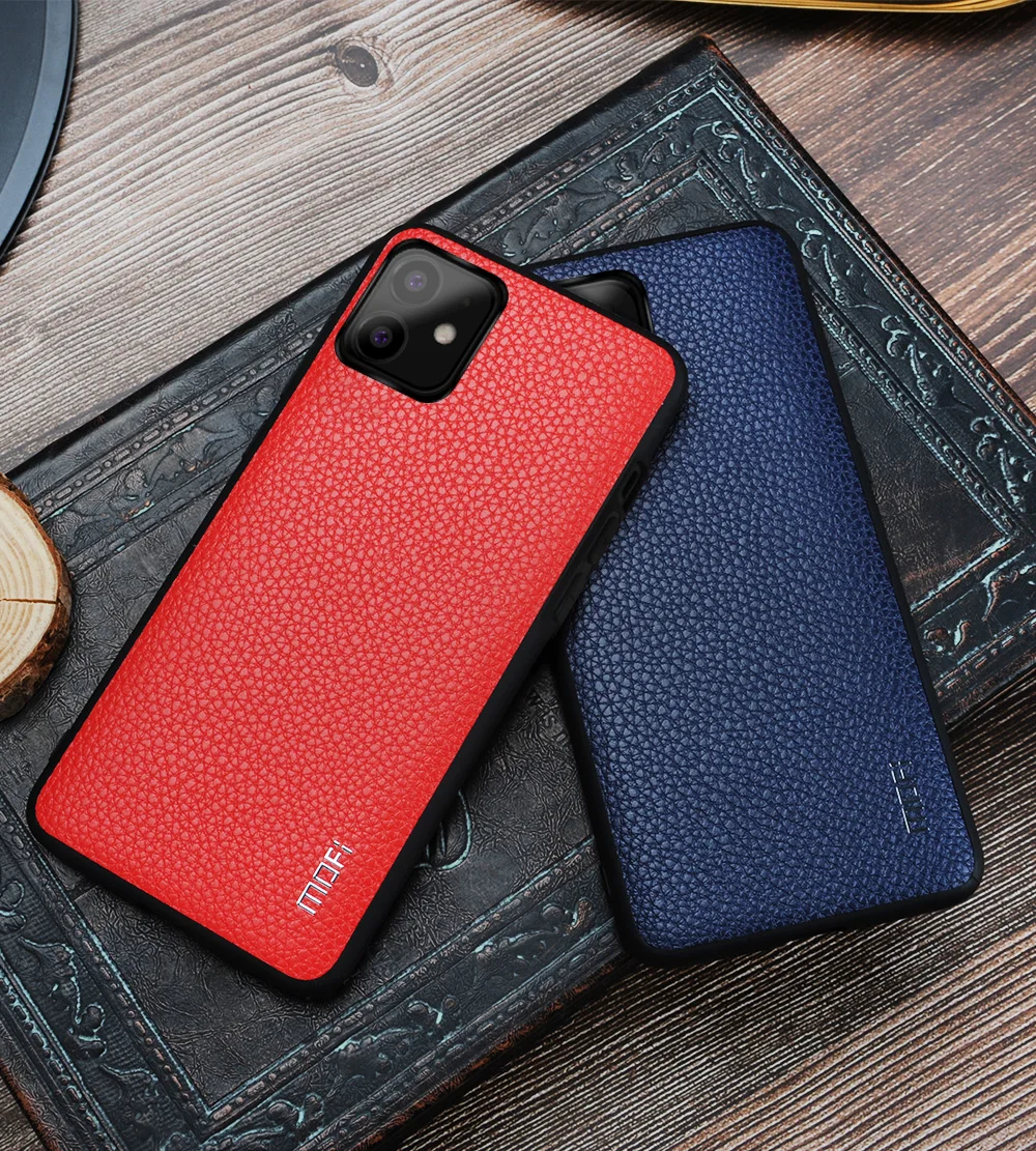Для iPhone 11 pro чехол mofi для iPhone 11 max чехол задняя крышка мягкая pu кожа для iPhone 11 чехол Защитная перчатка чистый черный красный