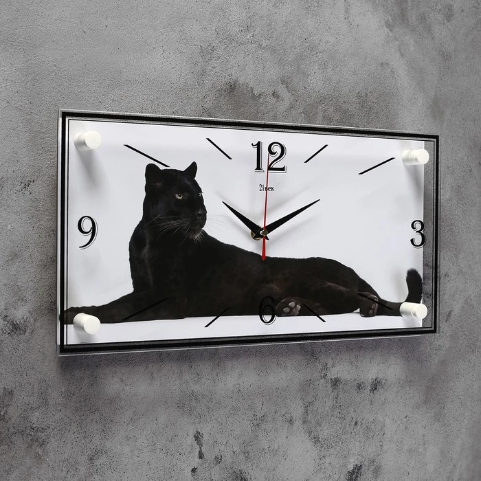 Wall clock series: animal world &quotPuma&quot 19x39 cm 1178420 Home decor Simaland Digital watch Bath Interior A house and garden Clock Clocks |