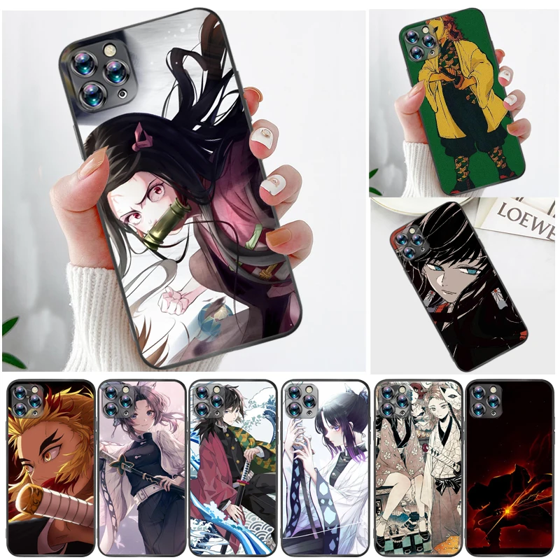 

Demon Slayer Agatsuma Zenitsu Kimetsu No Yaiba Kamado Tanjirou Kamado Nezuko Phone Case For iPhone 11 11Pro MAX Soft TPU Cases