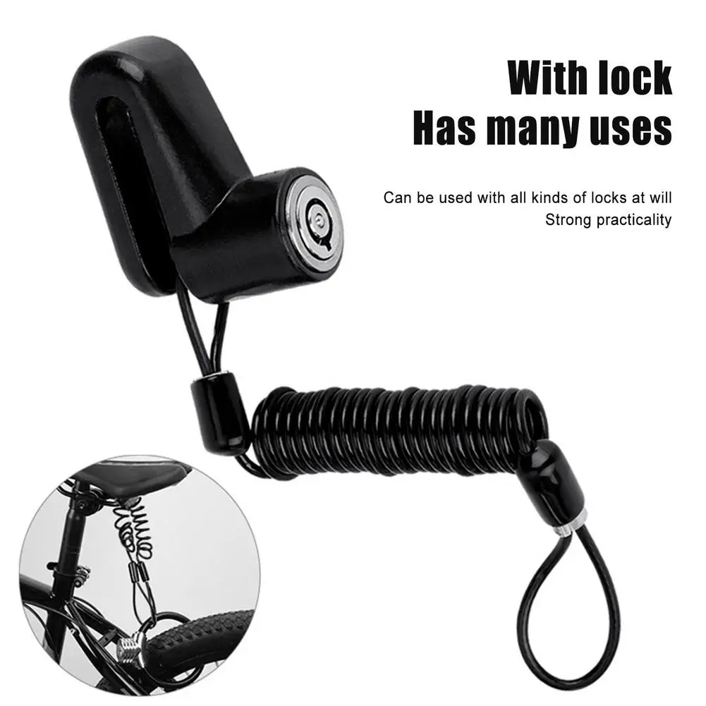Motorcycle Scooter Disc Lock Cable Security Reminder Retractable Anti Theft Bike Moto Tools Bicycle Helmet Warning Spring Rope | Спорт и