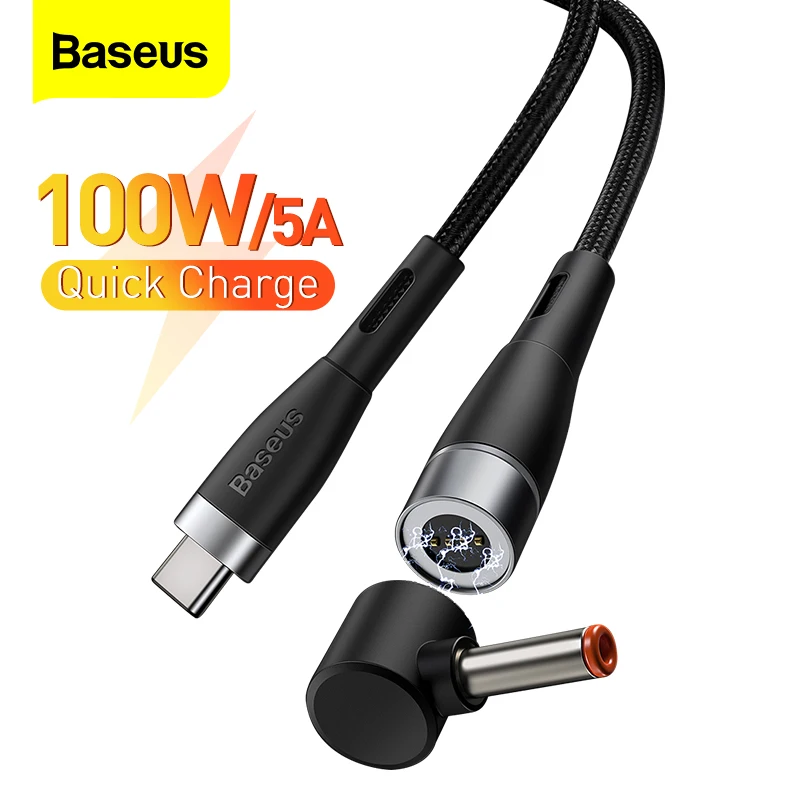 

Baseus 100W Magnetic Cable USB Type C to DC Power Cable For Lenovo ThinkPad ideapad Laptops Notebook USB C Fast Charging DC Wire