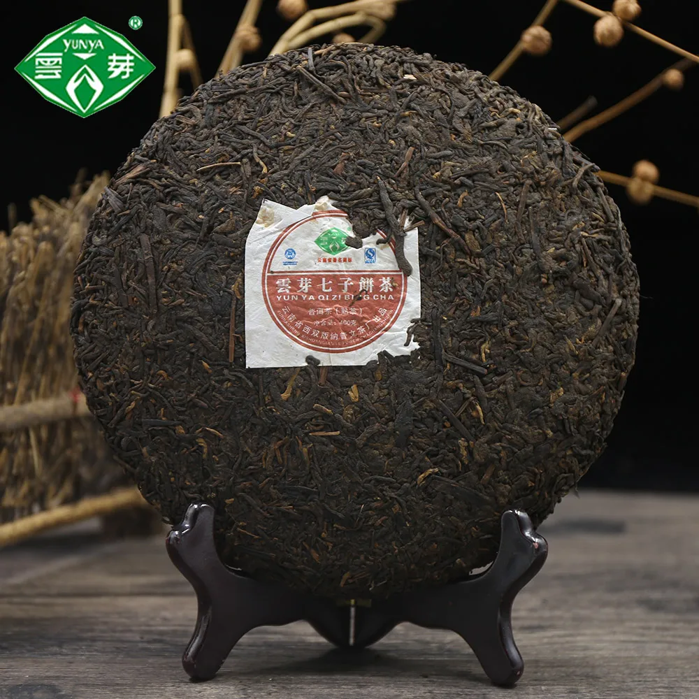 2014 Year Premium China Yunnan Ripe Pu-erh Yunya Qizi Cake Tea 400g Health Care Shu Cha | Дом и сад