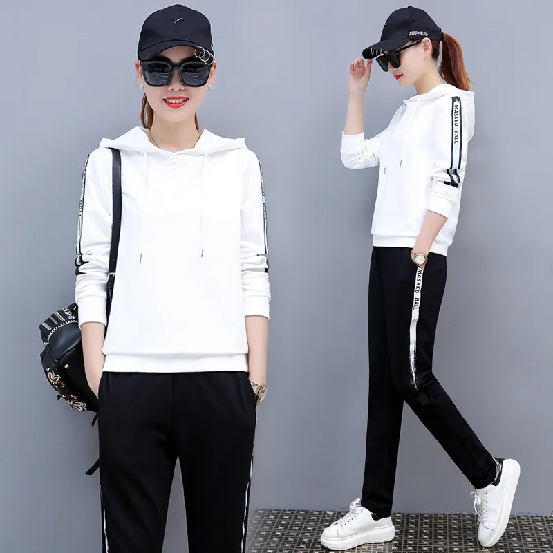 Женская Повседневная Спортивная одежда большого размера толстовки с длинными