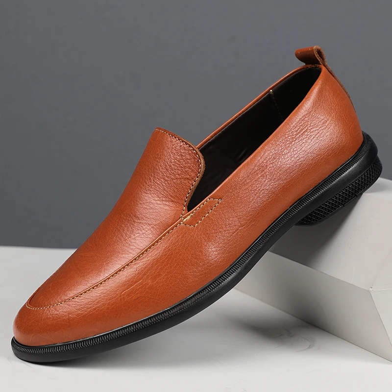 Мужские модельные туфли из натуральной кожи формальные мужские на плоской