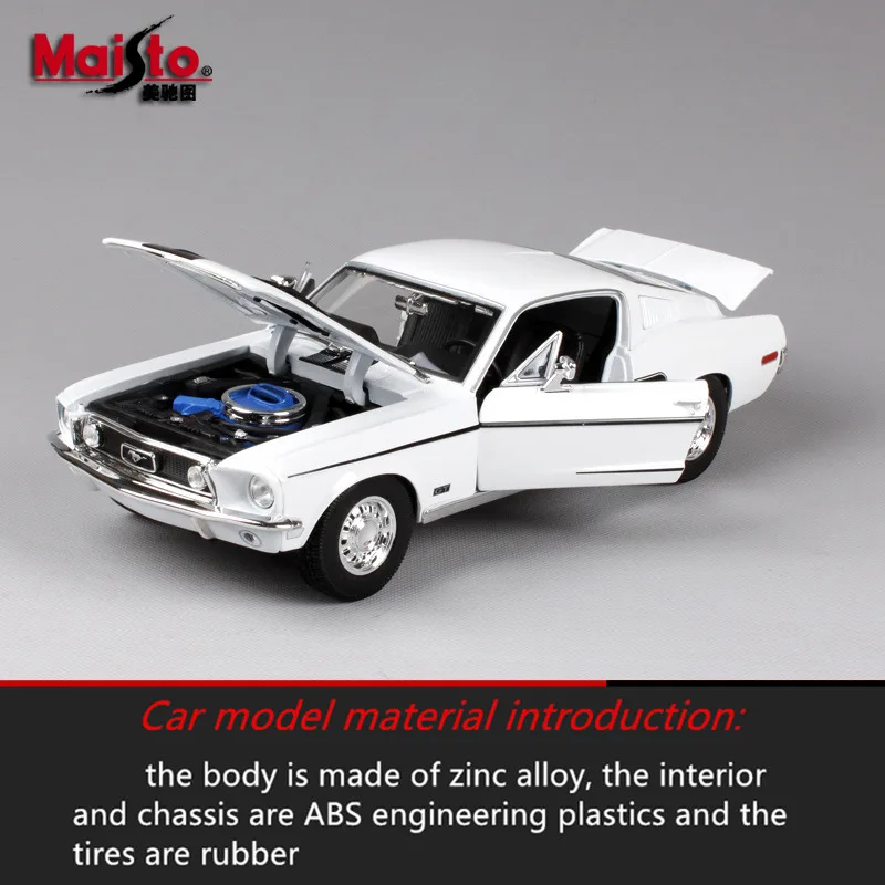 Maisto 1:18 1968 Ford Mustang GT автомобильный брелок для автомобильных ключей имитационная