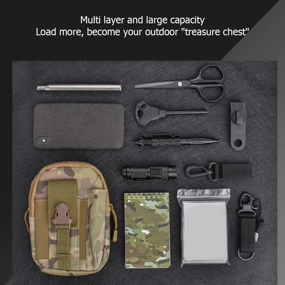 

Outdoor Molle Pouch Waist Belt Bag Multi Layer Travel Camping Phone Pocket Running Pouch Outdoor Travel Camping Bags Phone Case