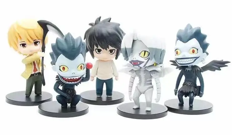 5pcs/set Anime Death Note L Killer Ryuk Rem Yagami Light Cute Action Figures Toys