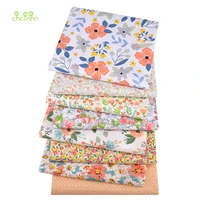 chainhoprinted twill cotton fabricpatchwork cloth8pcslotorange floral seriesdiy sewing quilting material for babychildren