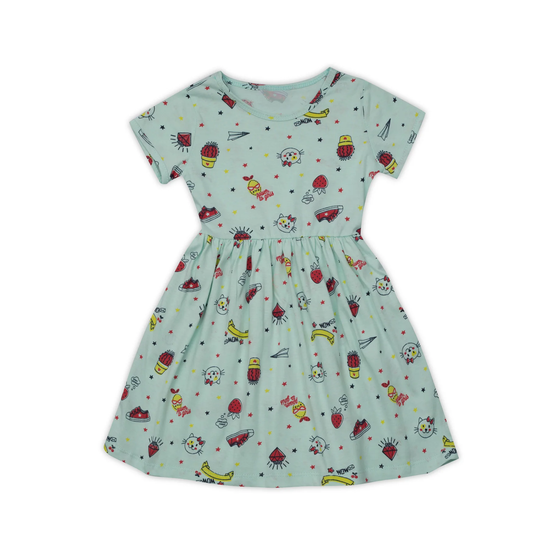 Le Two Tone велосипед воротник 100 хлопковое платье с платьем для маленьких девочек