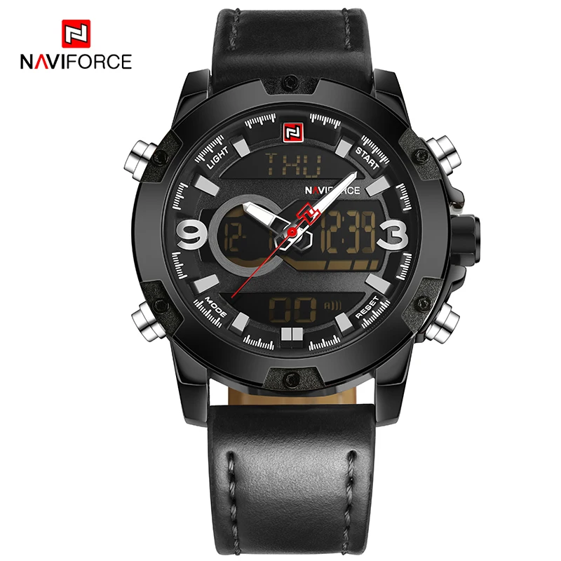 NAVIFORCE Топ люксовый бренд мужские спортивные часы мужские кварцевые светодиодный аналоговые часы мужские военные водонепроницаемые наручные часы relogio masculino - Цвет: BBB