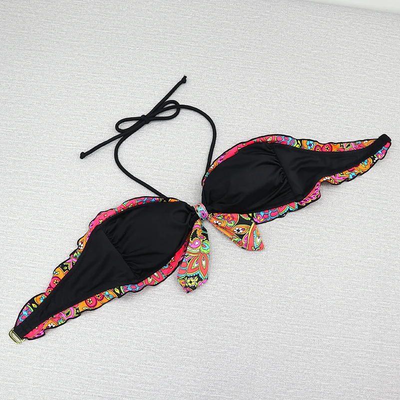 Женский леопардовый принт бикини с бантом топы Сексуальная купальная пляжная