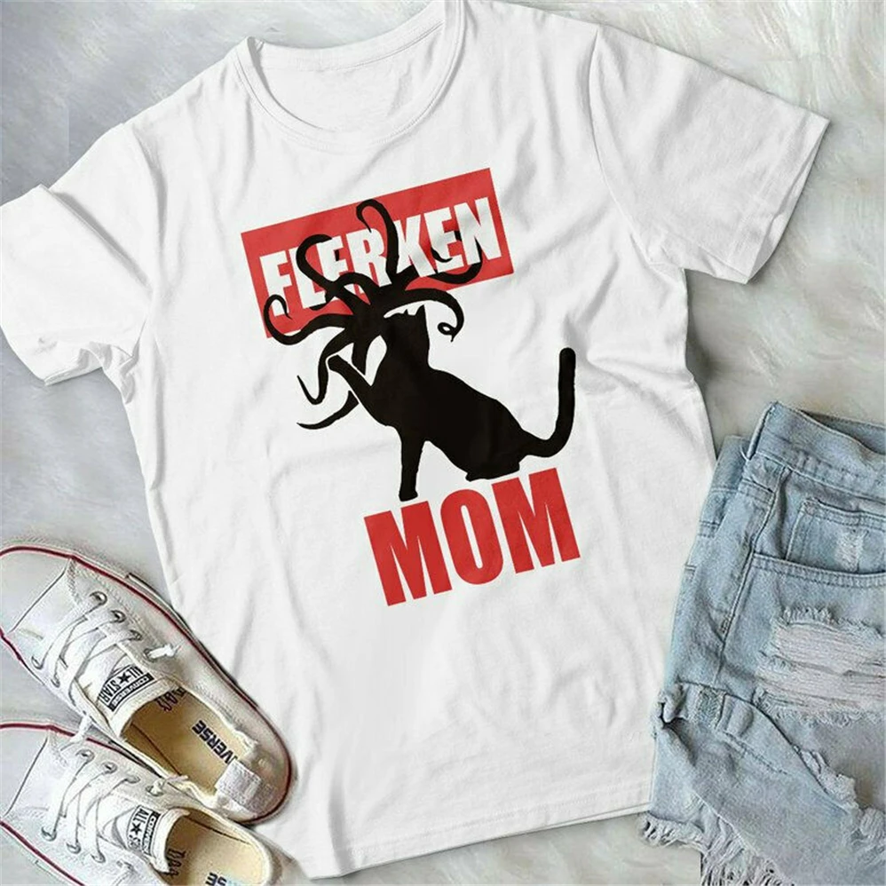 Футболка с гусиным котом для мамы и дочки футболка рисунком кошки унисекс пухом