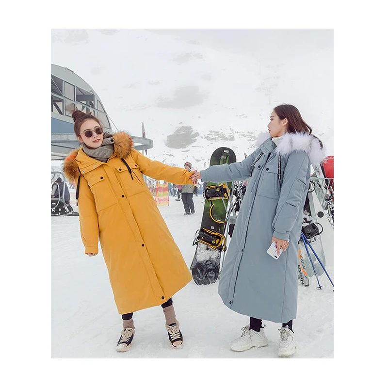 Новинка 2019 зимняя однотонная теплая Свободная куртка с капюшоном и длинным