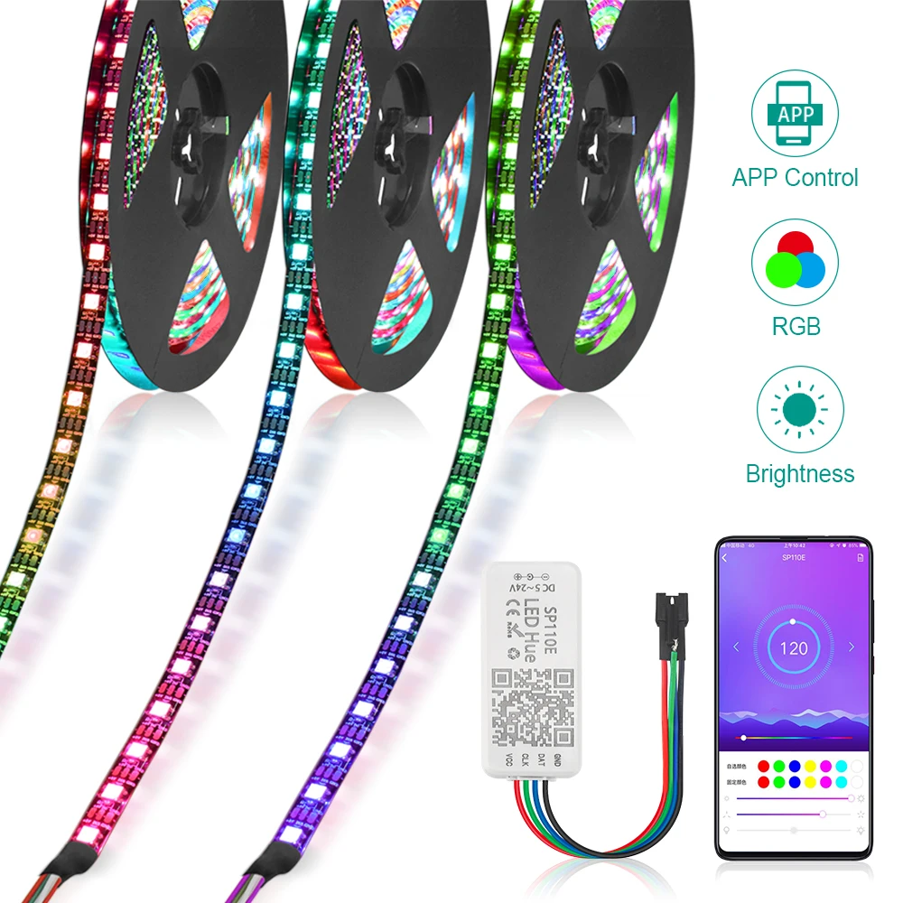 Светодиодная ленсветильник WS2812B 5 в постоянного тока индивидуально Адресуемая