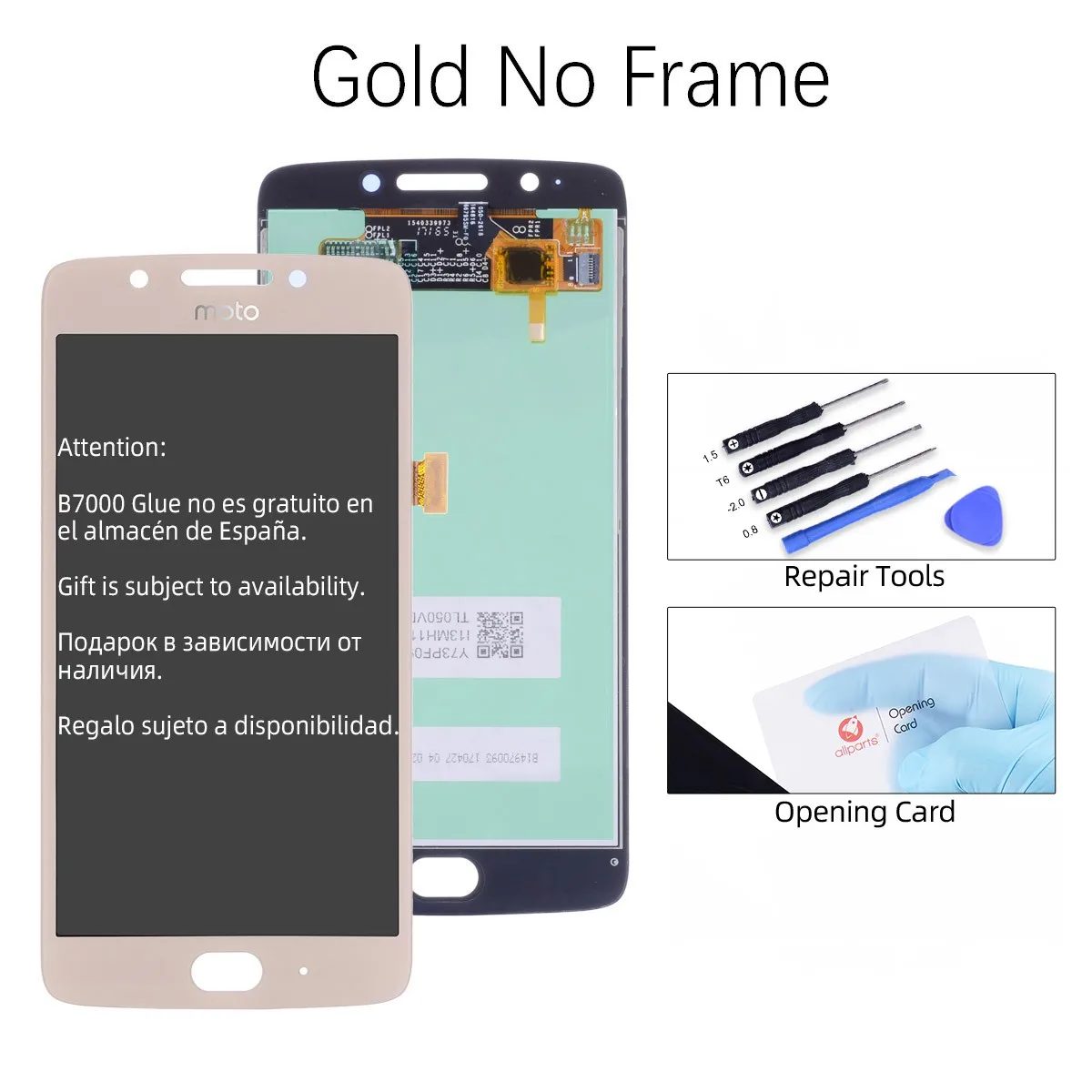 Дисплей для Motorola Moto G5 LCD в сборе с тачскрином на рамке черный золотой XT1672 XT1670 XT1676 - Цвет: Gold No Frame
